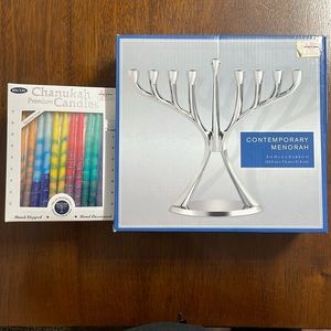NEW**Contemporary Menorah and Chanukah Candles